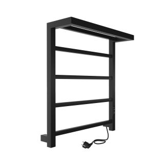 Полотенцесушитель электрический Indigo Forma LEF60-50BRRt с полкой 60x50 см чёрный муар